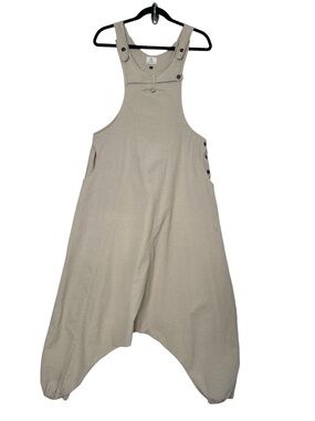 Boho Lagenlook Harem Balloon Leg Overalls Jumpsuit Baggy Goblincore Hobbit